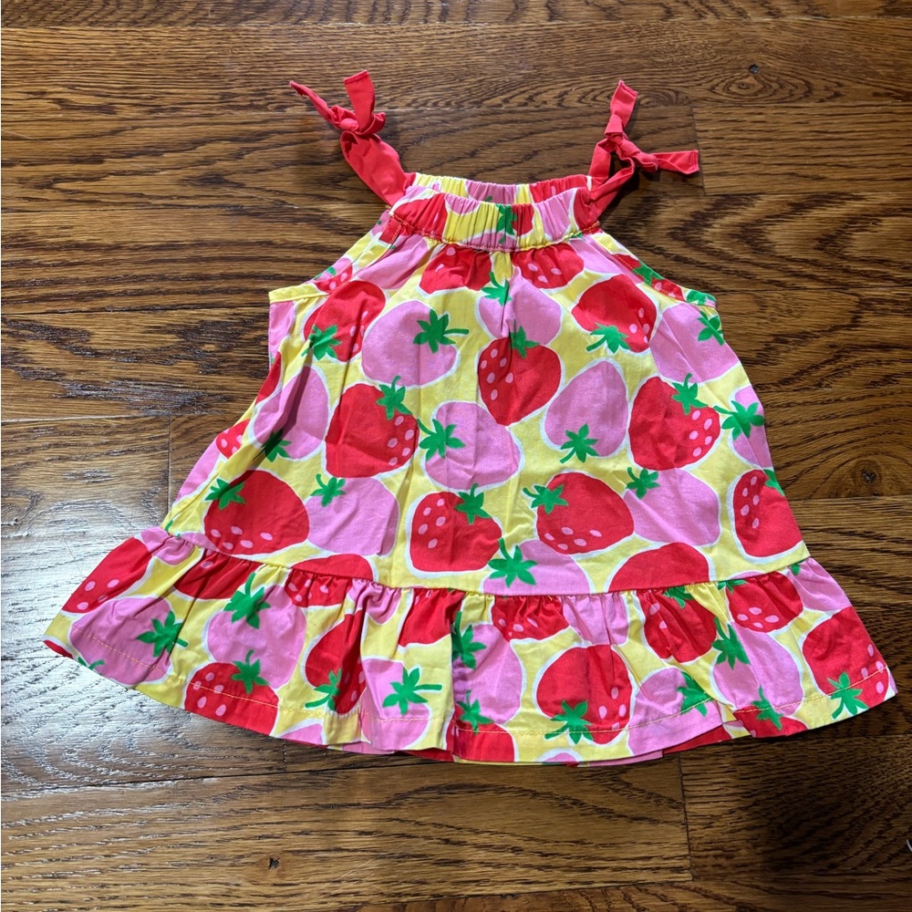 Gymboree Strawberry Print Dress with Pink and Yellow